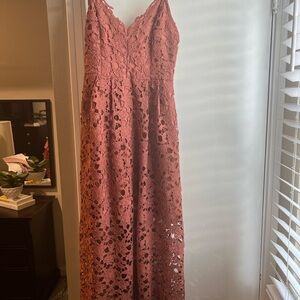 Elegant Lace Pink Dress